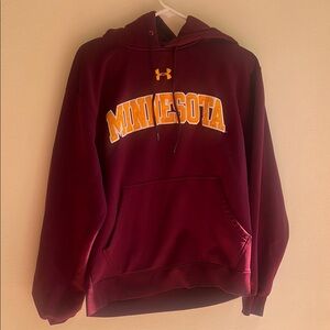 Under Armour Burgundy and Yellow Minnesota Golden Gophers Hoodie